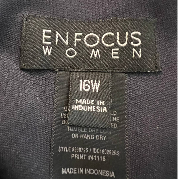 Enfocus Women's Dress Size 16W in Green and Blue Zigzag Print Short Sleeve - Picture 5 of 6